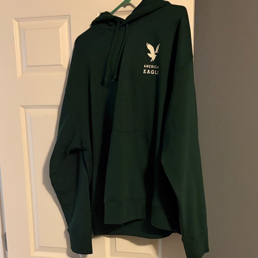 American Eagle Outfitters Dark Green Hoodie for Men